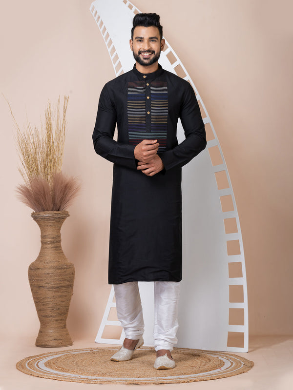 Black Kurta PS Viscose  Churidar
